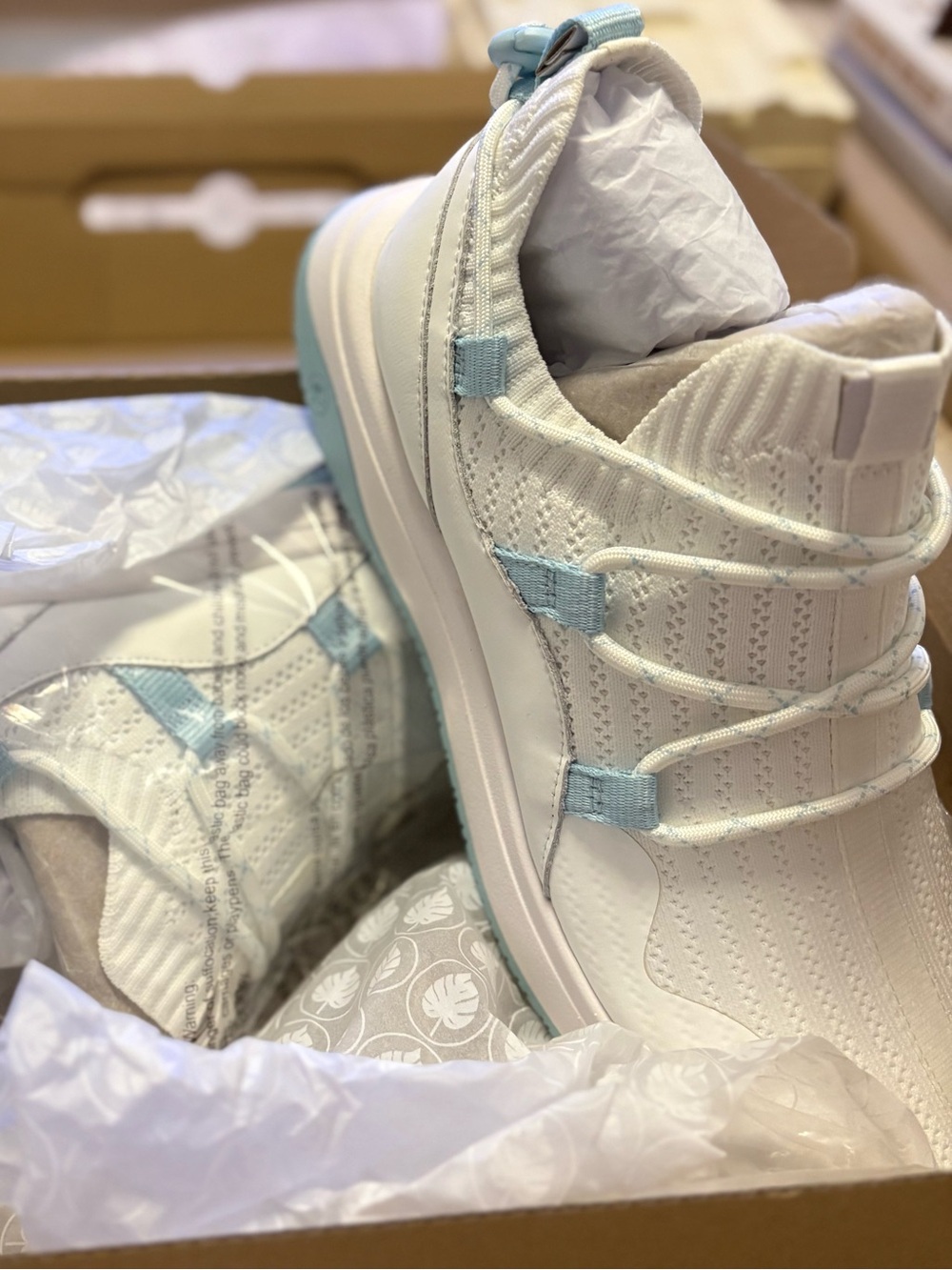 Nurture by Lamaze White and Light Blue Slip-On Sneakers